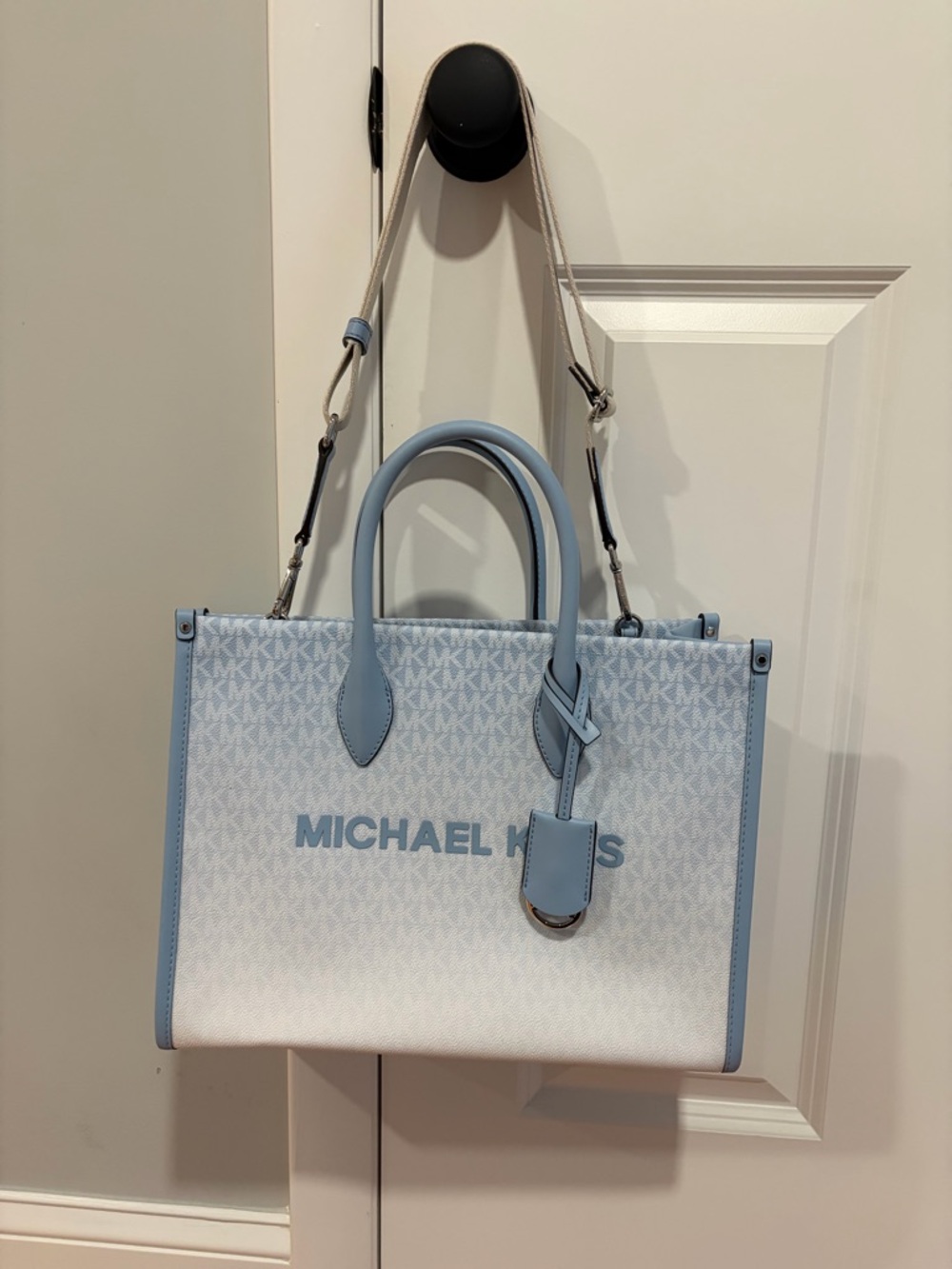 Michael Kors Light Blue Logo-Print Tote